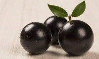 três frutas maduras de jabuticaba