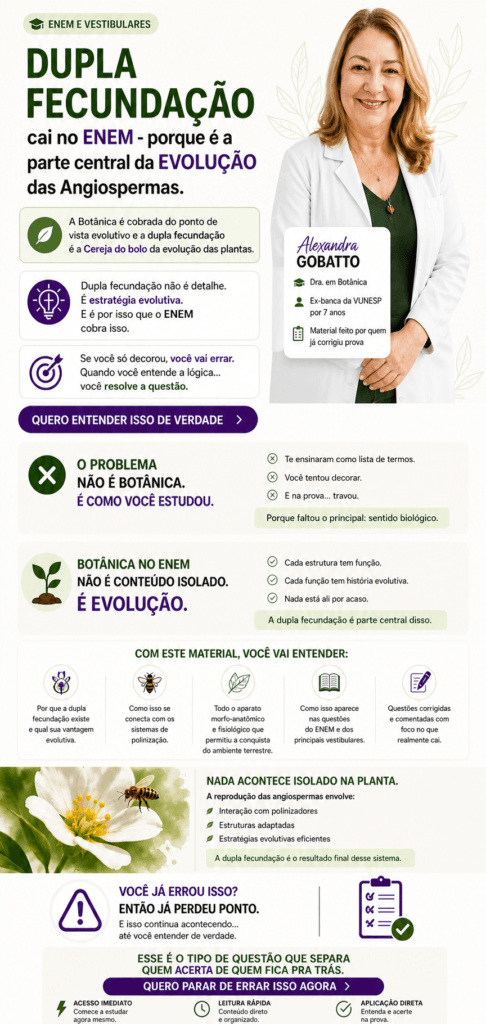LANDING PAGE do ebook sobre dupla fecundação com a autora aparecendo ao fundo