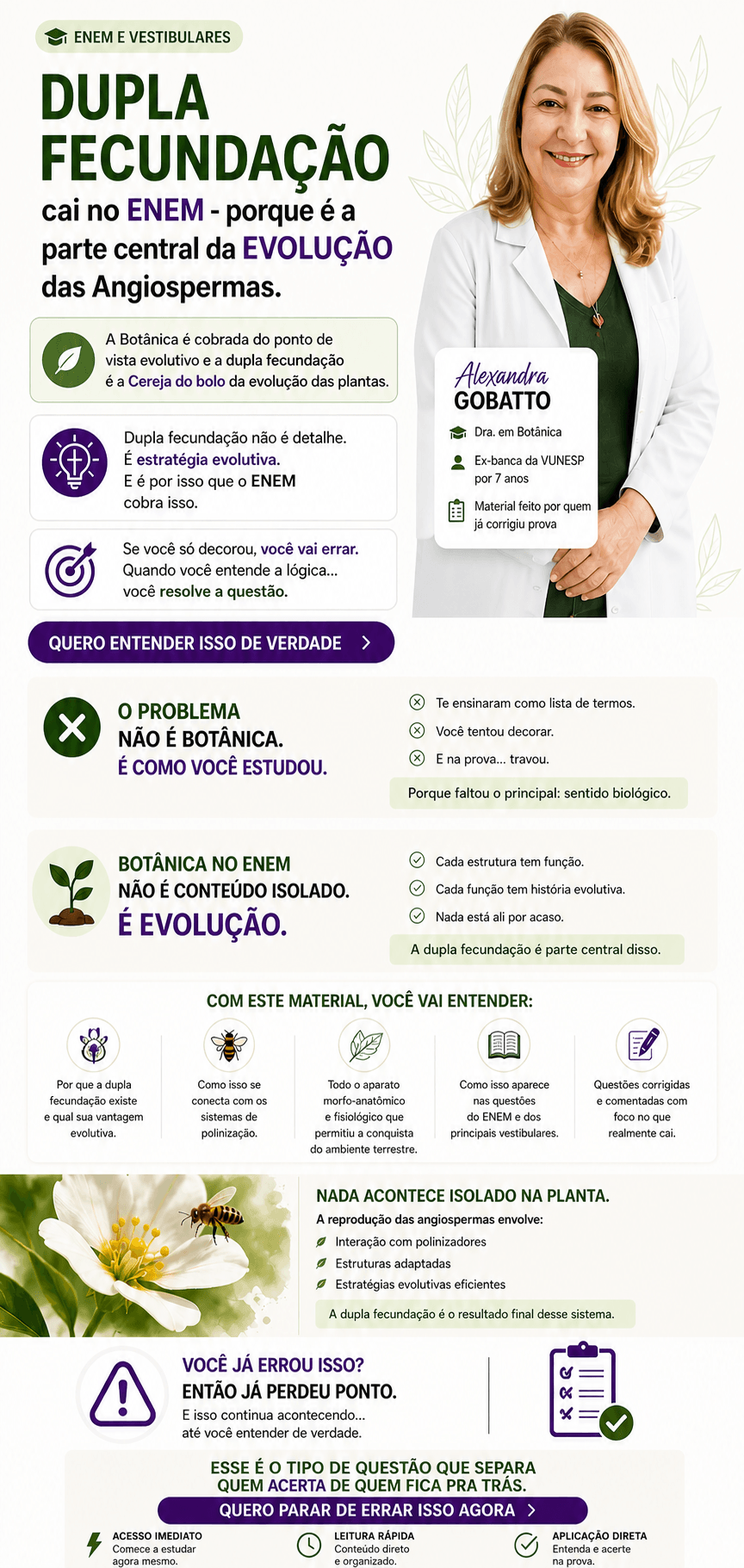 landing 4 LANDING PAGE do ebook sobre dupla fecundação com a autora aparecendo ao fundo
